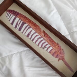 Ashland Feather Wall Art in Brown and Purple